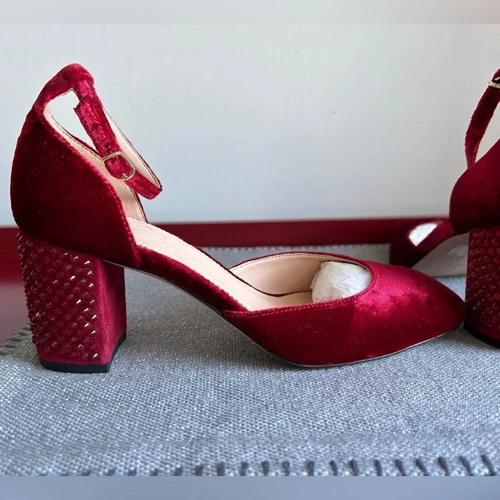 NWOT J.Crew Maisie Studded Velvet Heels